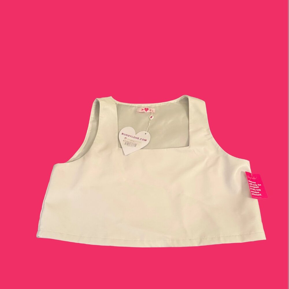 Buddy Love Manning Top – Powder (White Leather) XL NWT